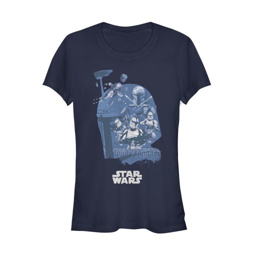 Junior’s Star Wars Unifying Boba Fett Collage T-Shirt