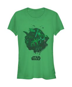 Junior’s Star Wars Unifying Yoda Collage T-Shirt