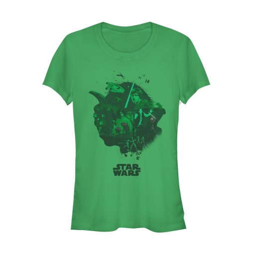 Junior’s Star Wars Unifying Yoda Collage T-Shirt