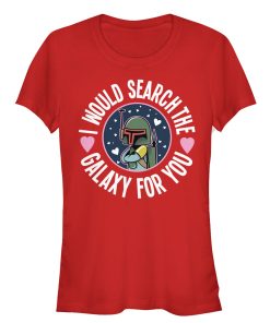 Junior’s Star Wars Valentine Boba Fett Search the Galaxy T-Shirt