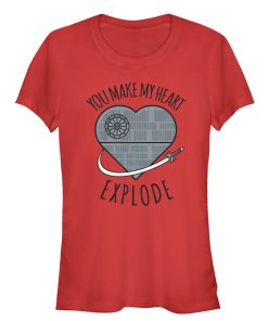Junior’s Star Wars Valentine Death Star Heart T-Shirt