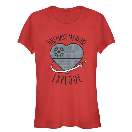 Junior’s Star Wars Valentine Death Star Heart T-Shirt