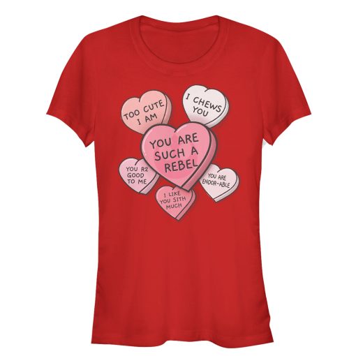 Junior’s Star Wars Valentine Galactic Candy Hearts T-Shirt