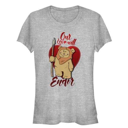 Junior’s Star Wars Valentine’s Day Ewok Love Will Endor T-Shirt