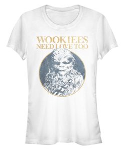 Junior’s Star Wars Valentine’s Day Wookiees Need Love Too T-Shirt