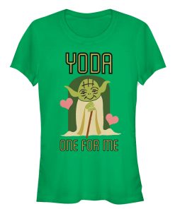 Junior’s Star Wars Valentine’s Day Yoda One for Me T-Shirt