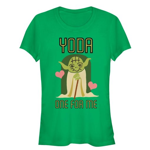 Junior’s Star Wars Valentine’s Day Yoda One for Me T-Shirt