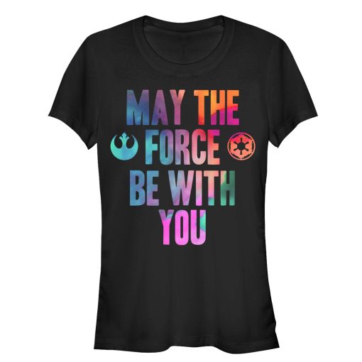 Junior’s Star Wars Watercolor Force Be With You T-Shirt