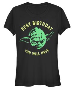 Junior’s Star Wars Yoda Best Birthday You Will Have Stencil T-Shirt