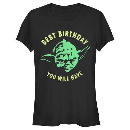 Junior’s Star Wars Yoda Best Birthday You Will Have Stencil T-Shirt