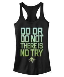 Junior’s Star Wars Yoda Try Mantra Racerback Tank Top
