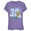 Junior’s Star Wars Yoda Turn 30 You Must Rebel Logo Portrait T-Shirt