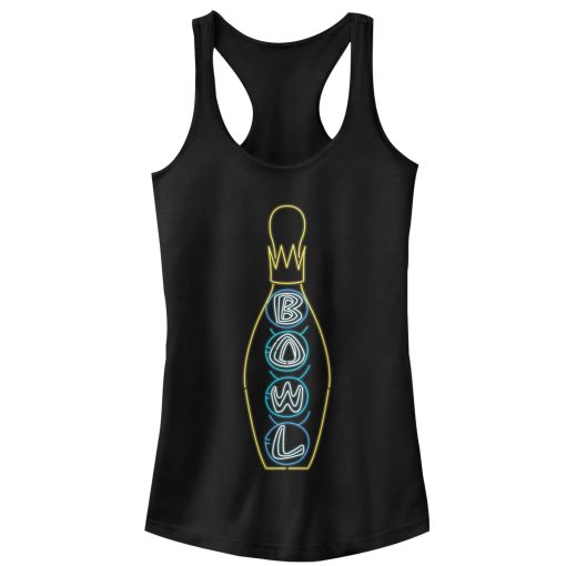 Junior’s The Big Lebowski Bowling Neon Light Print Racerback Tank Top