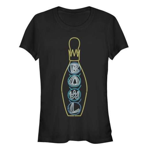 Junior’s The Big Lebowski Bowling Neon Light Print T-Shirt