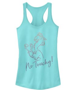 Junior’s The Emperor’s New Groove No Touchy Rainbow Racerback Tank Top
