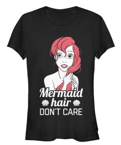 Junior’s The Little Mermaid Ariel Mermaid Don’t Care T-Shirt