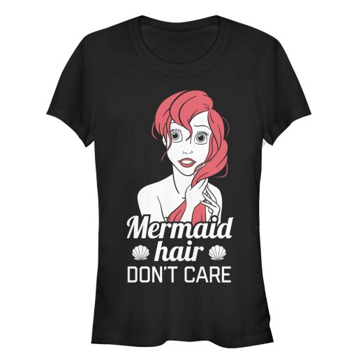 Junior’s The Little Mermaid Ariel Mermaid Don’t Care T-Shirt