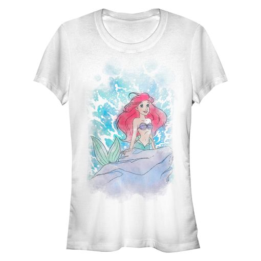 Junior’s The Little Mermaid Ariel Watercolor T-Shirt