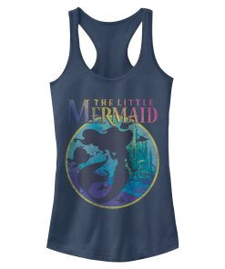 Junior’s The Little Mermaid Rainbow Silhouette Racerback Tank Top
