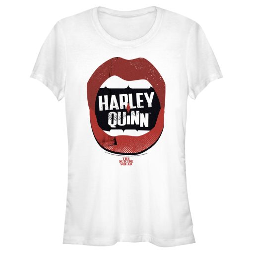 Junior’s The Suicide Squad Harley Quinn Lips Logo T-Shirt