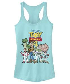Junior’s Toy Story Character Logo Party Racerback Tank Top