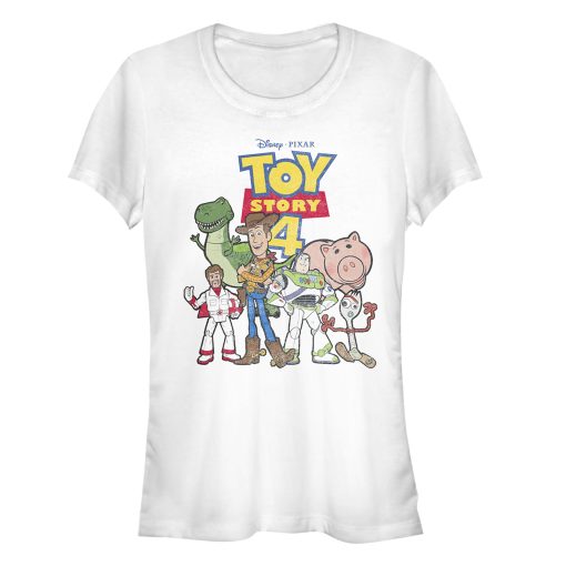 Junior’s Toy Story Character Logo Party T-Shirt