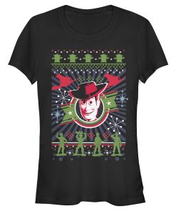 Junior’s Toy Story Christmas Woody Pattern T-Shirt