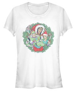 Junior’s Toy Story Christmas Wreath Characters T-Shirt