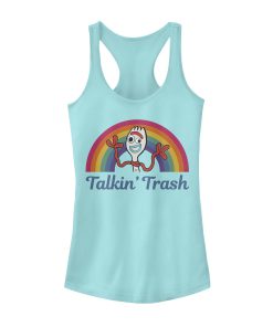 Junior’s Toy Story Forky Talkin’ Trash Rainbow Racerback Tank Top