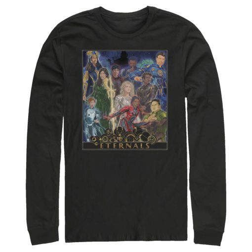 Men’s Marvel Eternals Watercolor Poster Long Sleeve Shirt