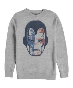 Men’s Marvel Fourth of July Iron Man American Flag Mask Sweatshirt