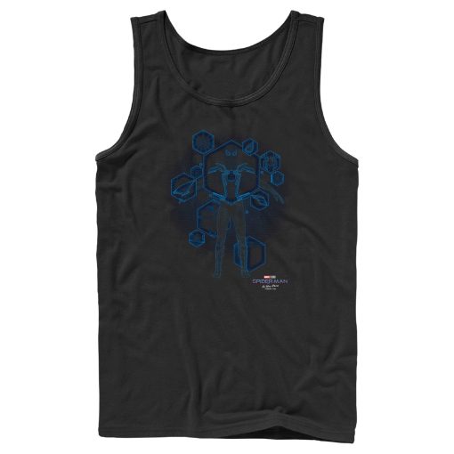 Men’s Marvel Spider-Man No Way Home Black Suit Blueprint Tank Top