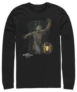 Men’s Marvel Spider-Man No Way Home Black Suit Tech Long Sleeve Shirt