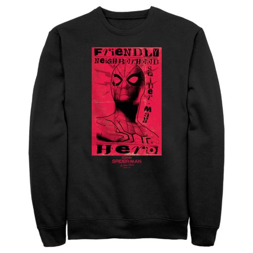 Men’s Marvel Spider-Man No Way Home Friendly Neighborhood Hero Red Sweatshirt