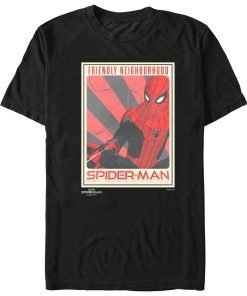 Men’s Marvel Spider-Man No Way Home Friendly Neighborhood Poster T-Shirt