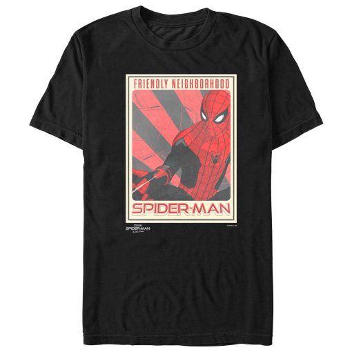 Men’s Marvel Spider-Man No Way Home Friendly Neighborhood Poster T-Shirt