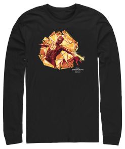 Men’s Marvel Spider-Man No Way Home Gold Web Shot Long Sleeve Shirt