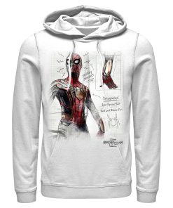 Men’s Marvel Spider-Man No Way Home Integrated Suit Sketch Pull Over Hoodie