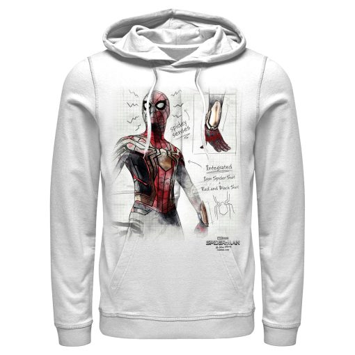 Men’s Marvel Spider-Man No Way Home Integrated Suit Sketch Pull Over Hoodie