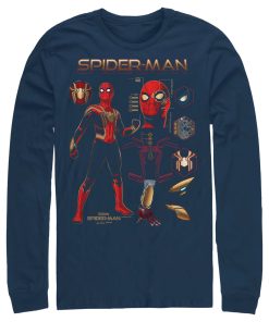 Men’s Marvel Spider-Man No Way Home Iron Suit Gear Long Sleeve Shirt