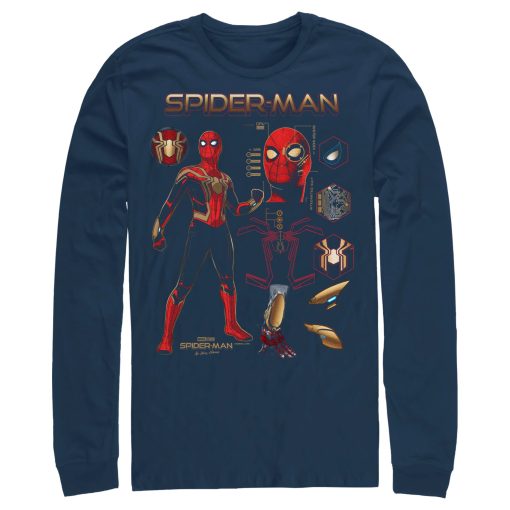 Men’s Marvel Spider-Man No Way Home Iron Suit Gear Long Sleeve Shirt