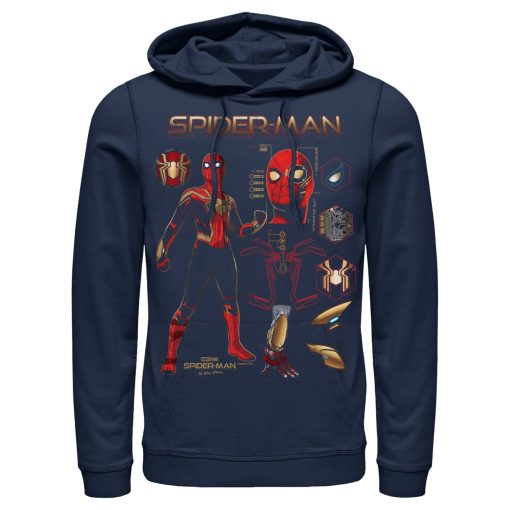 Men’s Marvel Spider-Man No Way Home Iron Suit Gear Pull Over Hoodie