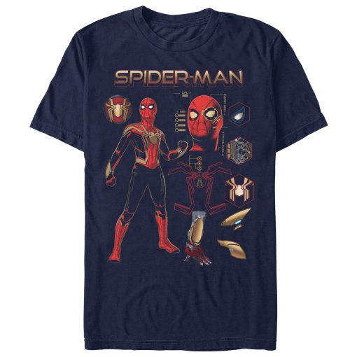 Men’s Marvel Spider-Man No Way Home Iron Suit Gear T-Shirt