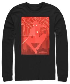 Men’s Marvel Spider-Man No Way Home Red Poster Long Sleeve Shirt