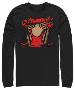 Men’s Marvel Spider-Man No Way Home Ripped Iron Suit Long Sleeve Shirt