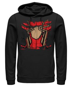 Men’s Marvel Spider-Man No Way Home Ripped Iron Suit Pull Over Hoodie