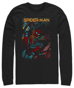 Men’s Marvel Spider-Man No Way Home Slinging Cover Long Sleeve Shirt