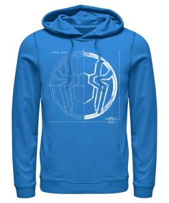 Men’s Marvel Spider-Man No Way Home Spider Icon Blueprint Pull Over Hoodie