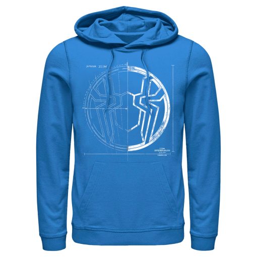 Men’s Marvel Spider-Man No Way Home Spider Icon Blueprint Pull Over Hoodie