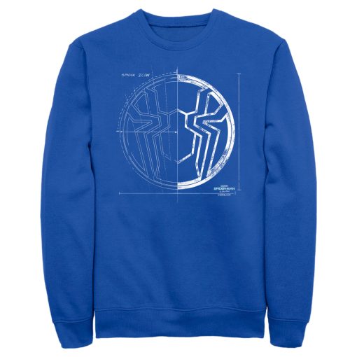 Men’s Marvel Spider-Man No Way Home Spider Icon Blueprint Sweatshirt